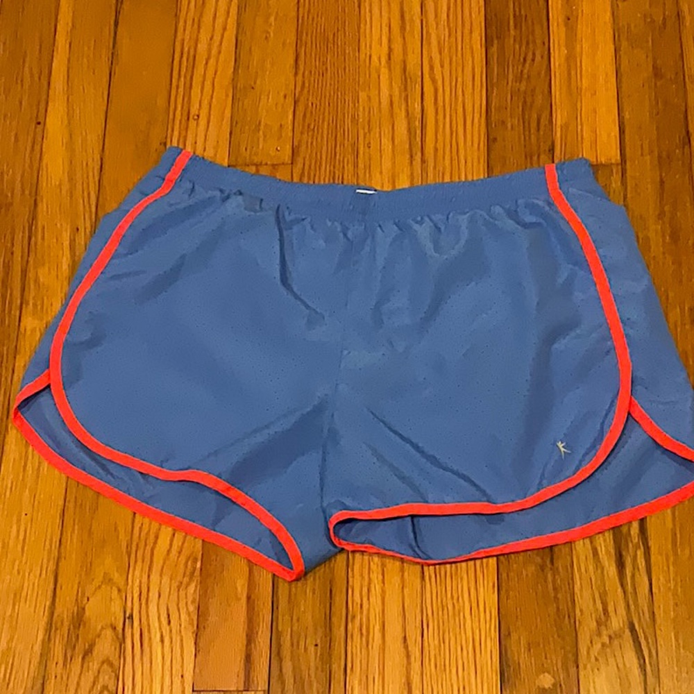 Danskin Now Running Shorts Violet + Neon Red / Pink Striped Size Medium M